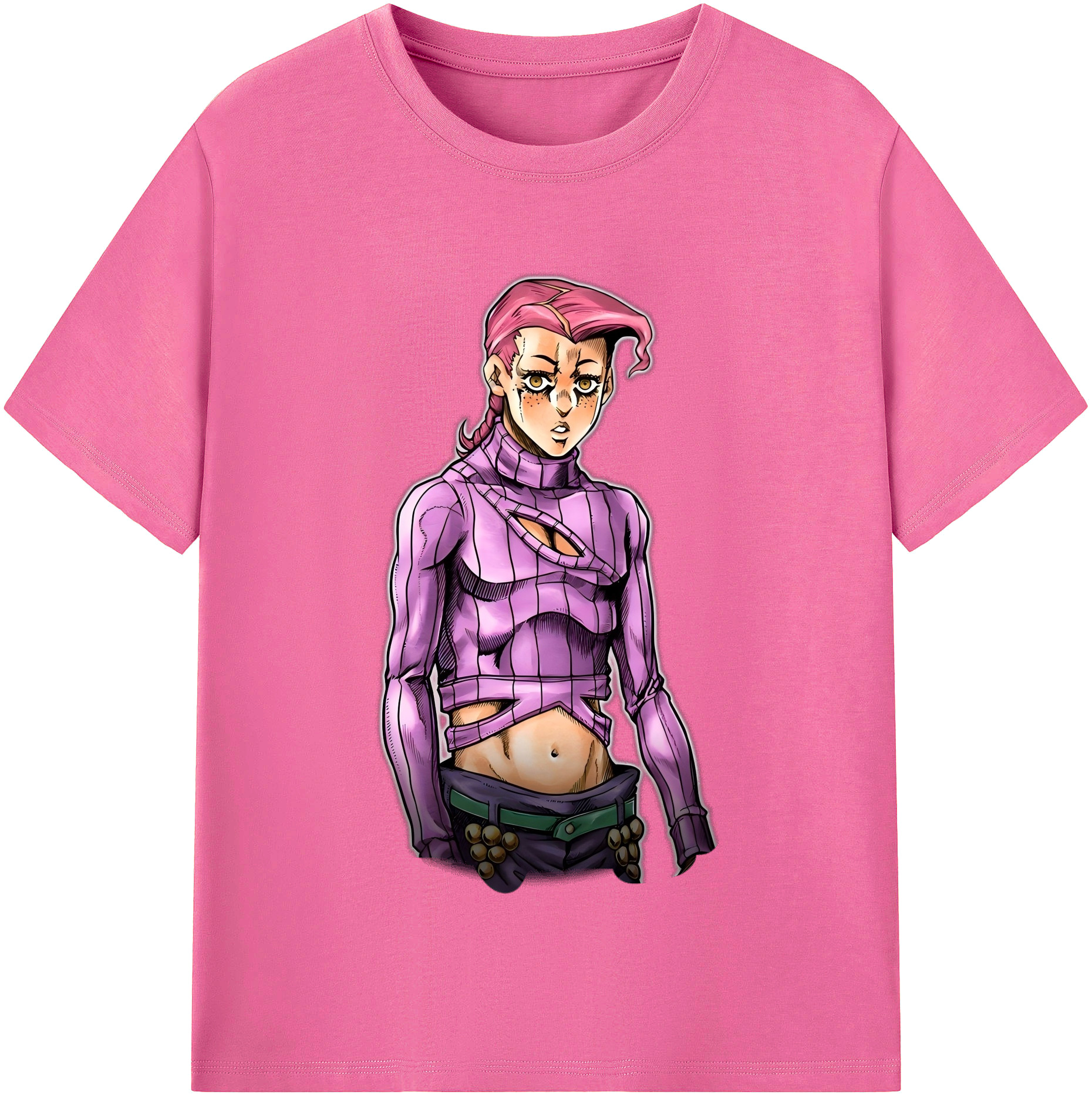 （画像用） ジョジョの奇妙な冒険 ビネガー?ドッピオ JoJo's Bizarre Adventure Vinegar Doppio レディースカジュアルプリントTシャツ（綿100％）